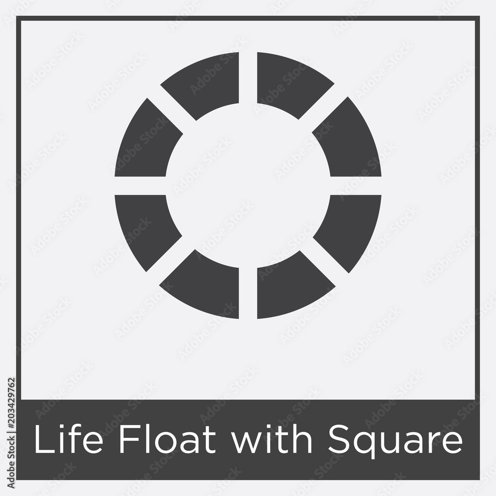Life Float with Square icon isolated on white background