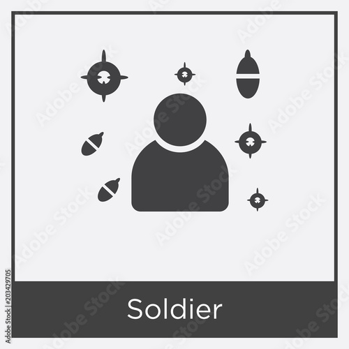 Soldier icon isolated on white background