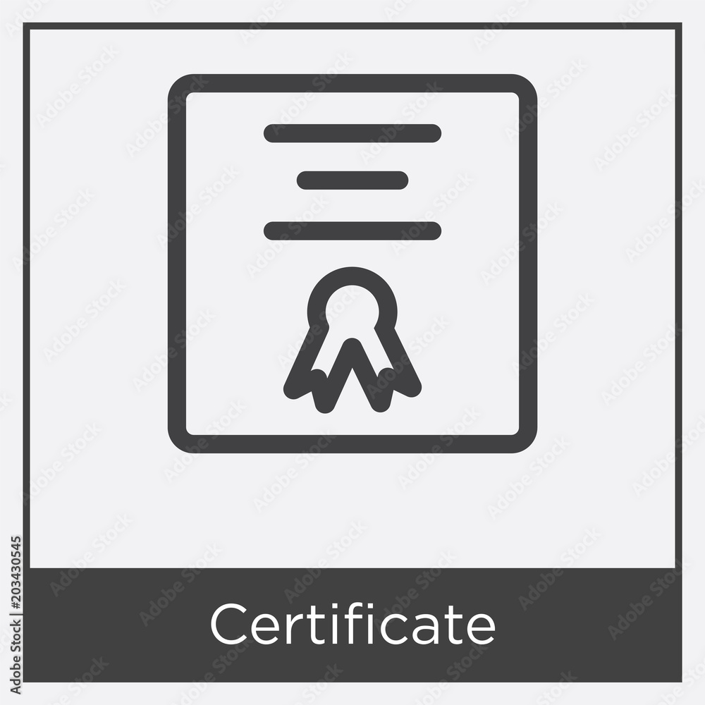 Certificate icon isolated on white background Certificate icon isolated on white background