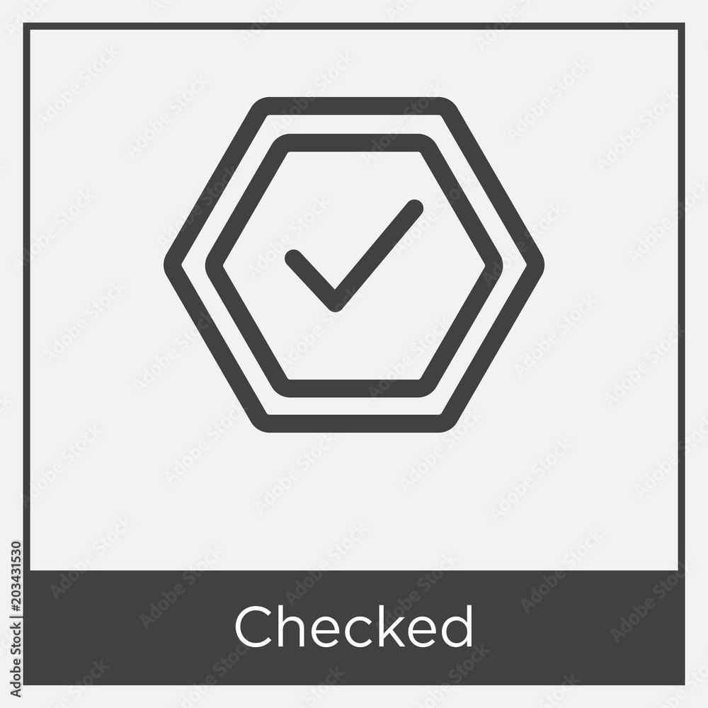 Checked icon isolated on white background Checked icon isolated on white background