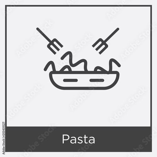 Pasta icon isolated on white background