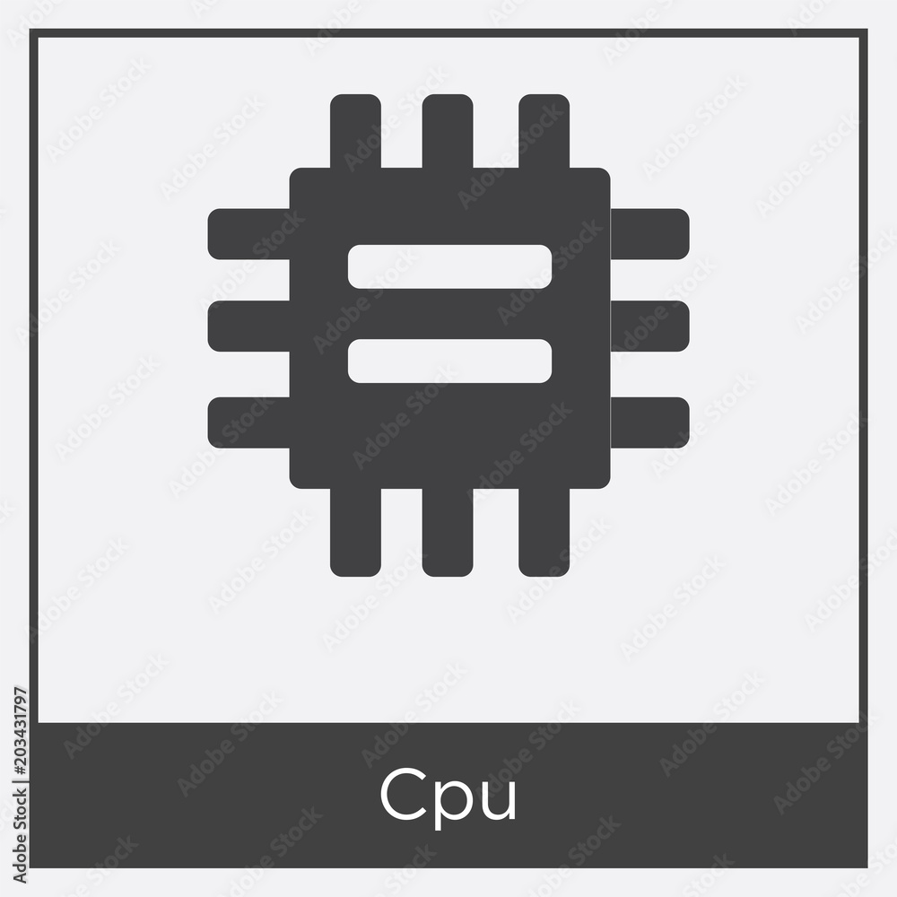 Cpu icon isolated on white background Cpu icon isolated on white background