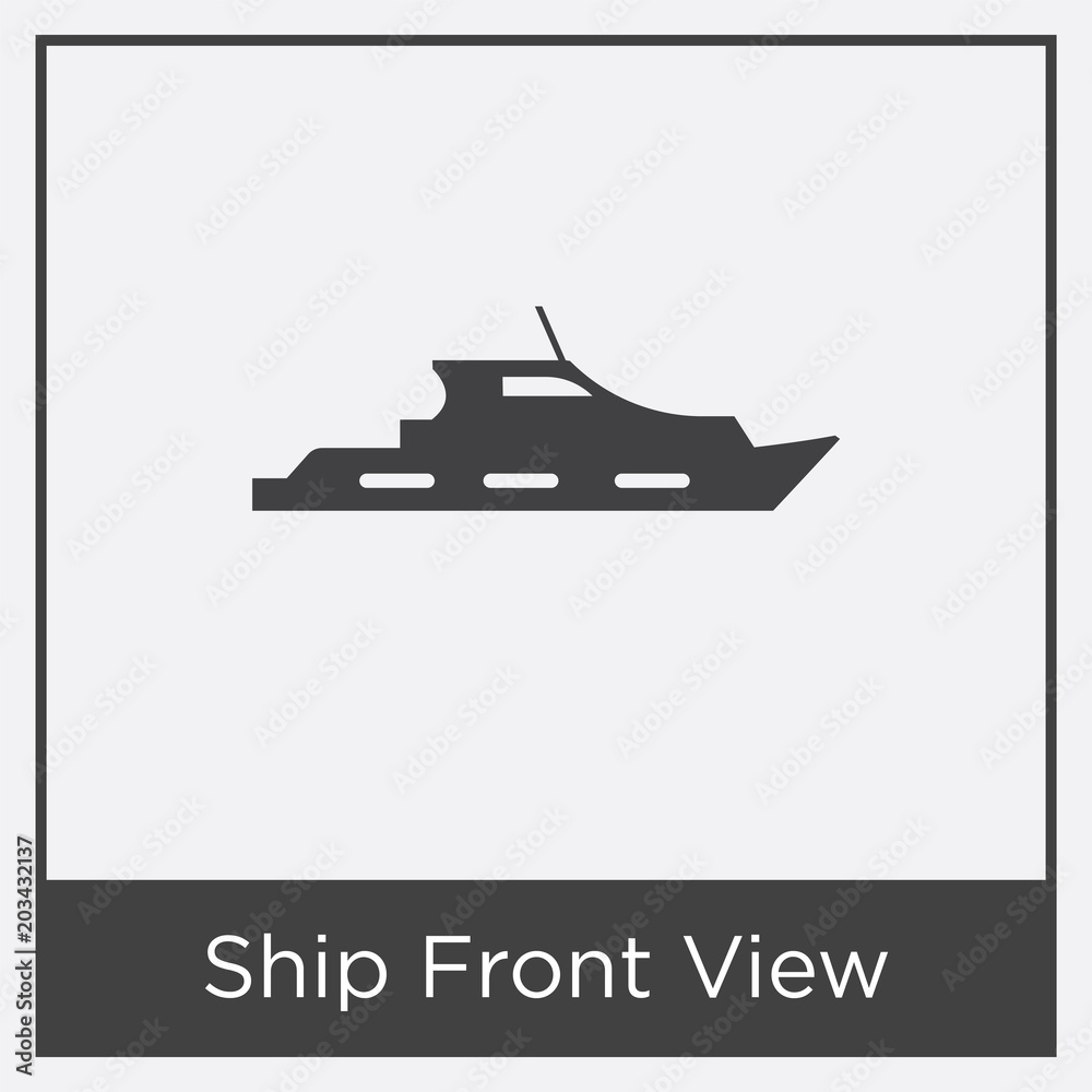 Ship Front View icon isolated on white background