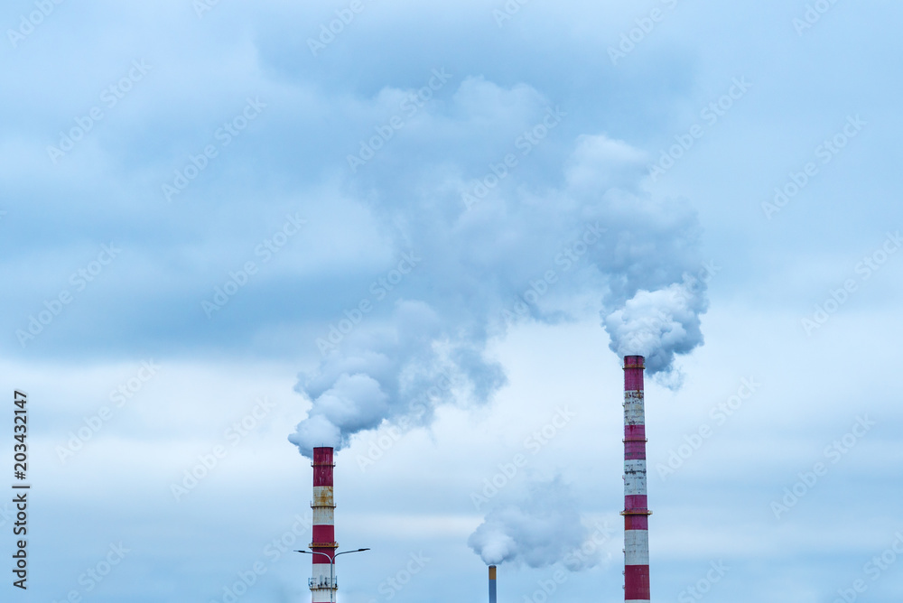 Smoke from the pipes, Global warming concept