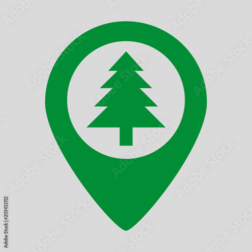 Marker location icon with tree