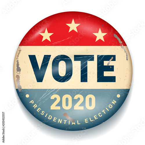Vintage style 2020 United States of America Presidential Election Button - Vector Illustration. photo
