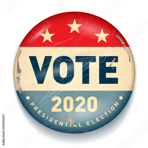 Vintage style 2020 United States of America Presidential Election Button - Vector Illustration.