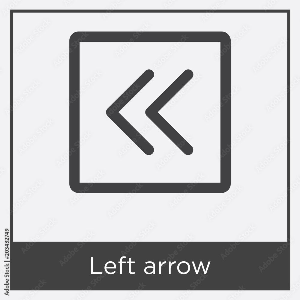 Left arrow icon isolated on white background Left arrow icon isolated on white background