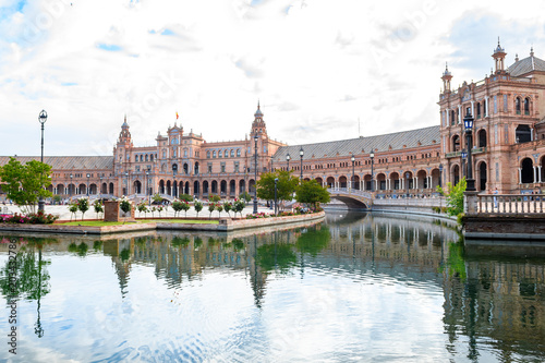 beautiful square of plaza de españa in seville, Spain