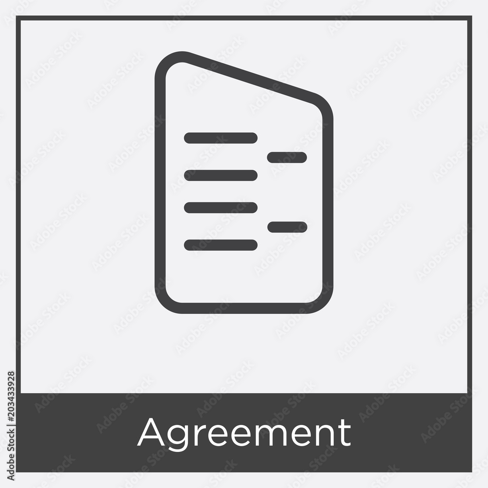 Agreement icon isolated on white background Agreement icon isolated on white background