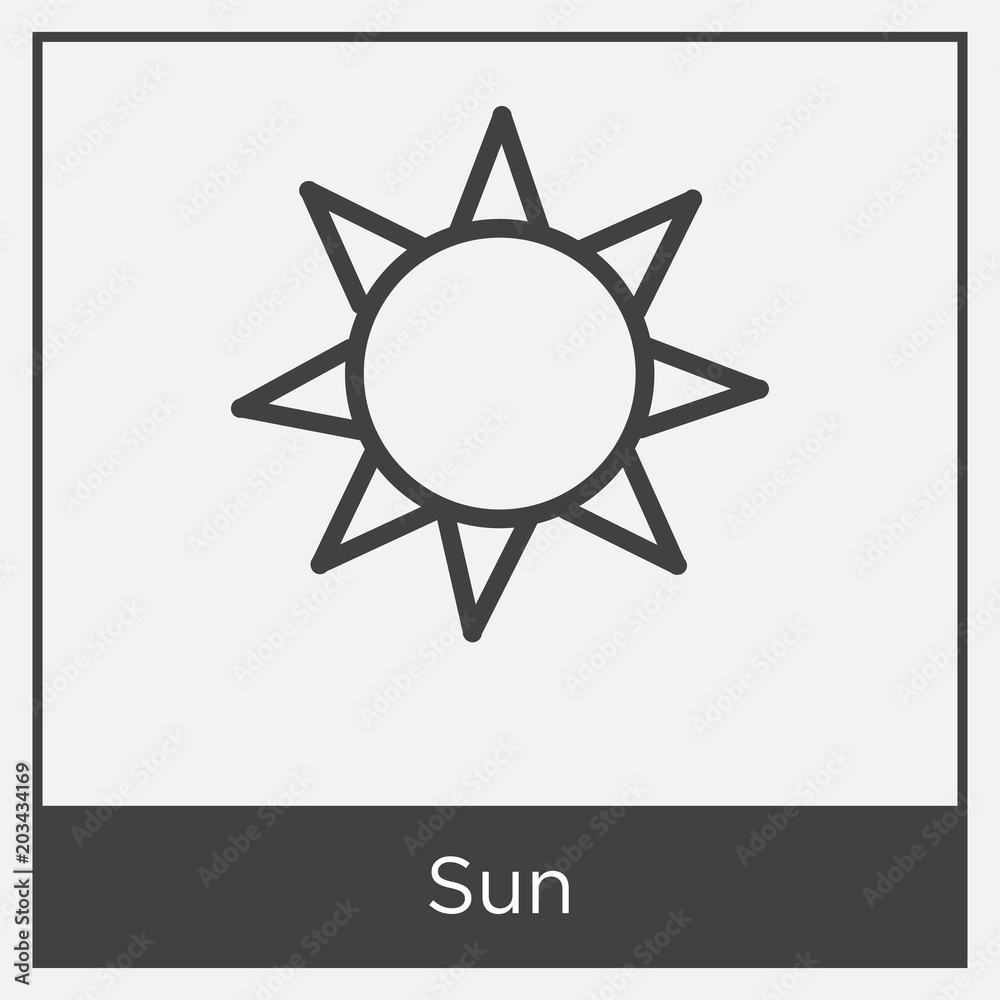 Sun icon isolated on white background Sun icon isolated on white background