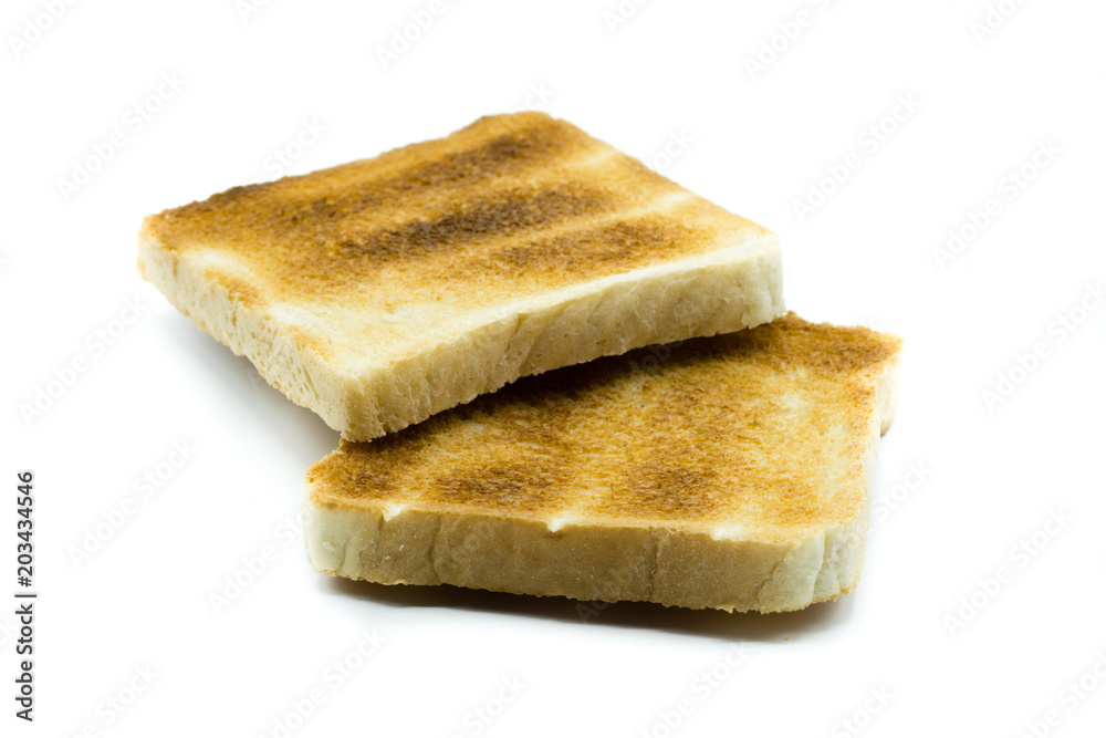 toast toastbrot toastscheibe isoliert freigestellt auf weißen Hintergrund, Freisteller
