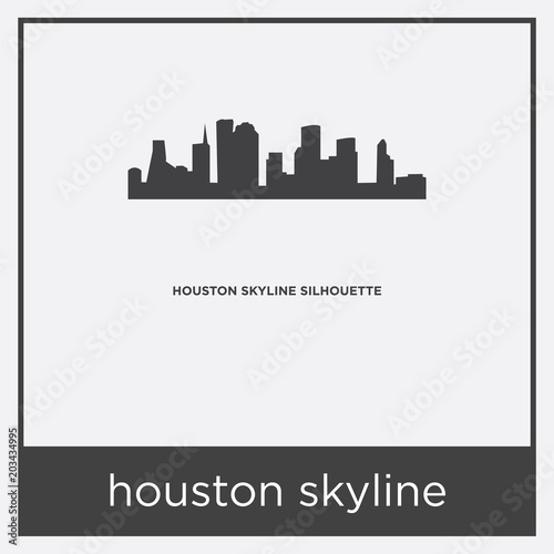 houston skyline icon isolated on white background