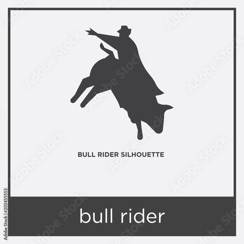 bull rider icon isolated on white background