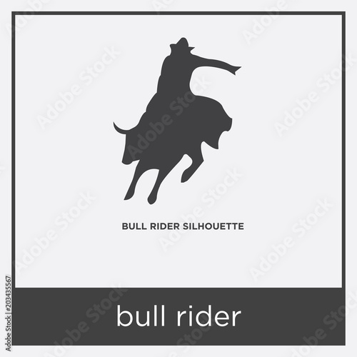 bull rider icon isolated on white background