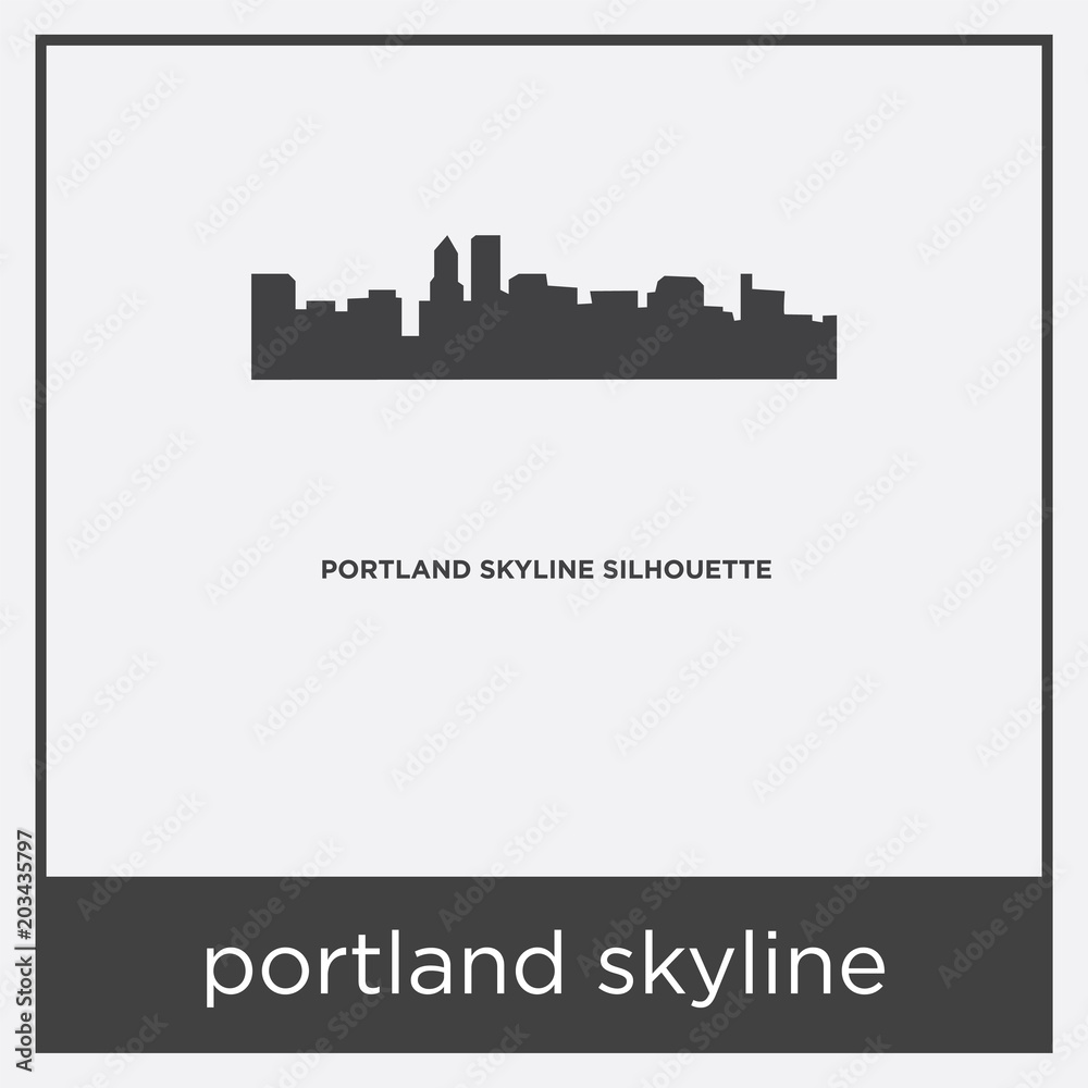 Naklejka premium portland skyline icon isolated on white background
