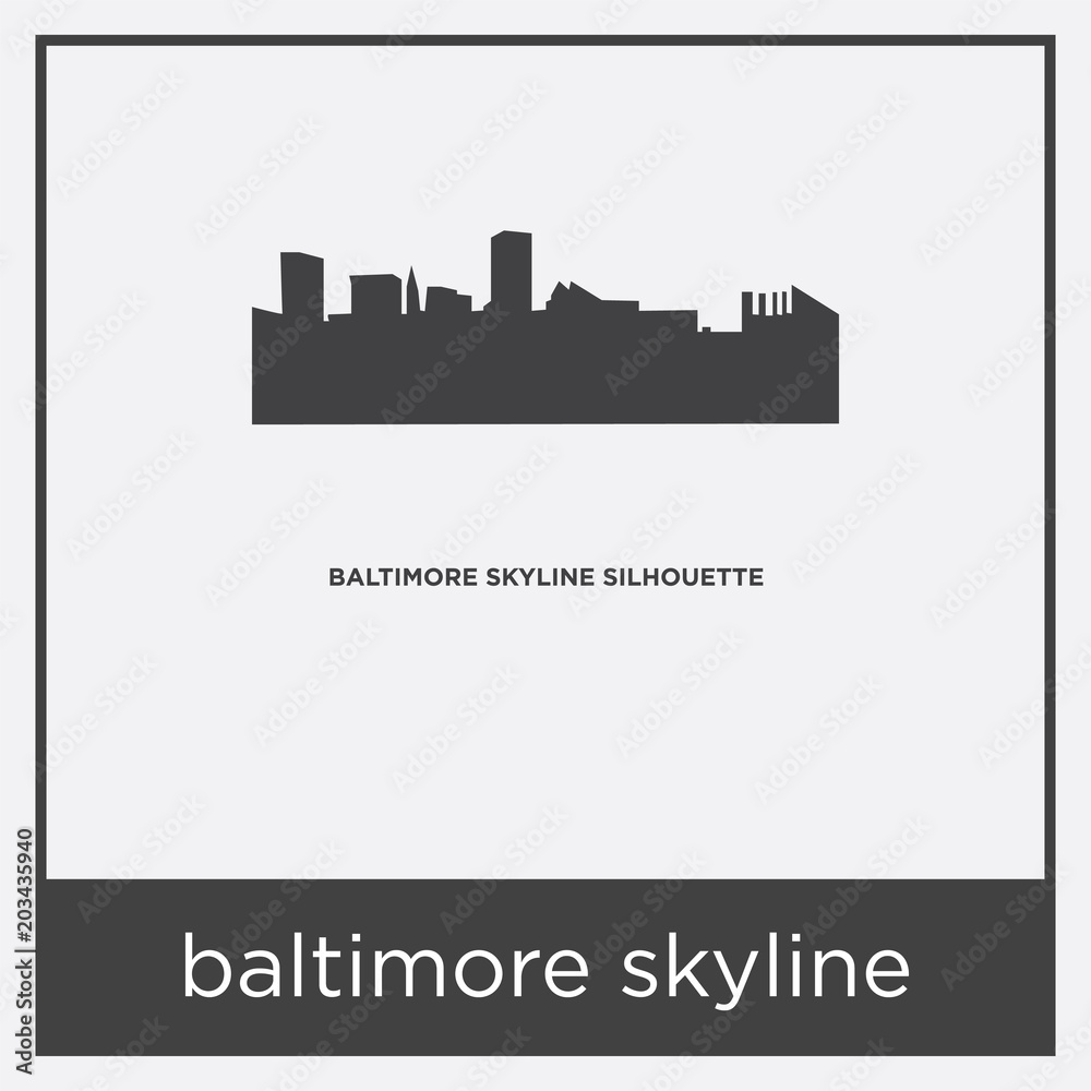 baltimore skyline icon isolated on white background baltimore skyline icon isolated on white background