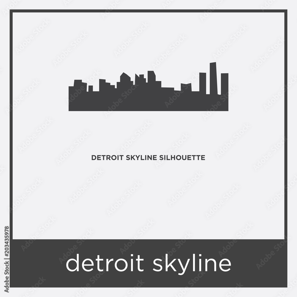 Fototapeta premium detroit skyline icon isolated on white background