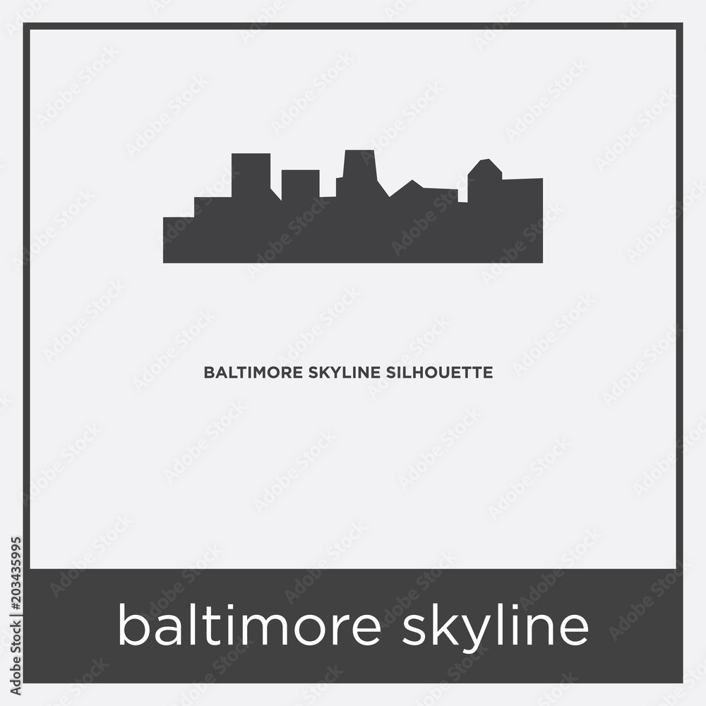 baltimore skyline icon isolated on white background