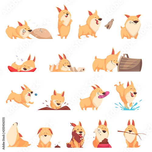 Cartoon Cute Puppy Set
