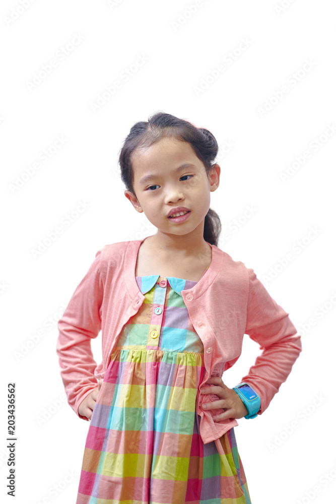 Portrait of asian young girl smile on white background Portrait of asian young girl smile on white background