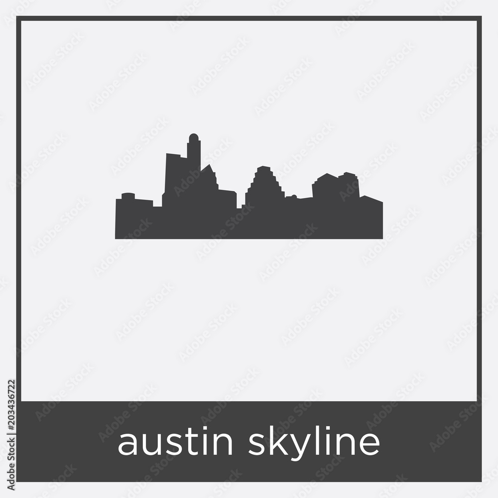 austin skyline icon isolated on white background