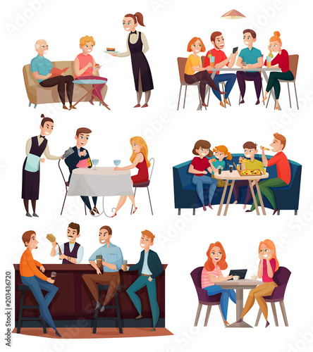 Restaurant And Pub Visitors Set