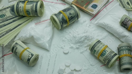 criminal financial profit of the drug cartel from the sale of cocaine and narcotic tablets.