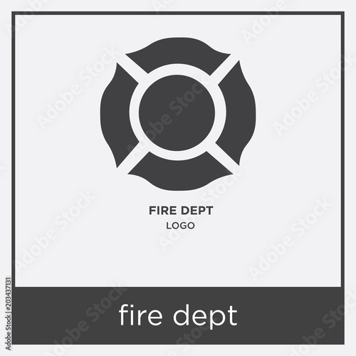 fire dept icon isolated on white background