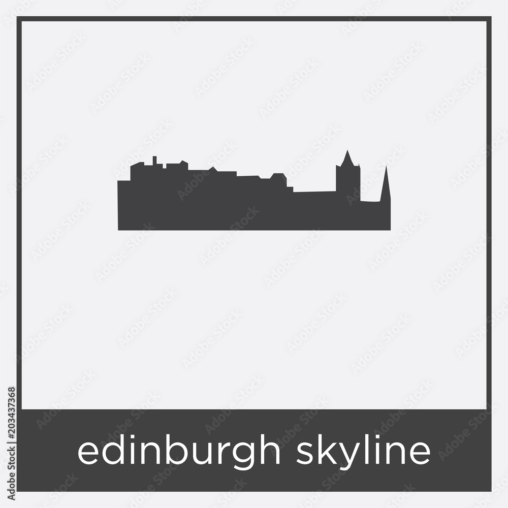 edinburgh skyline icon isolated on white background