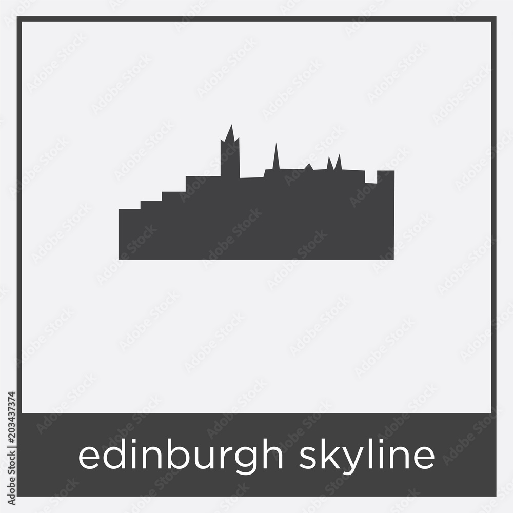 edinburgh skyline icon isolated on white background