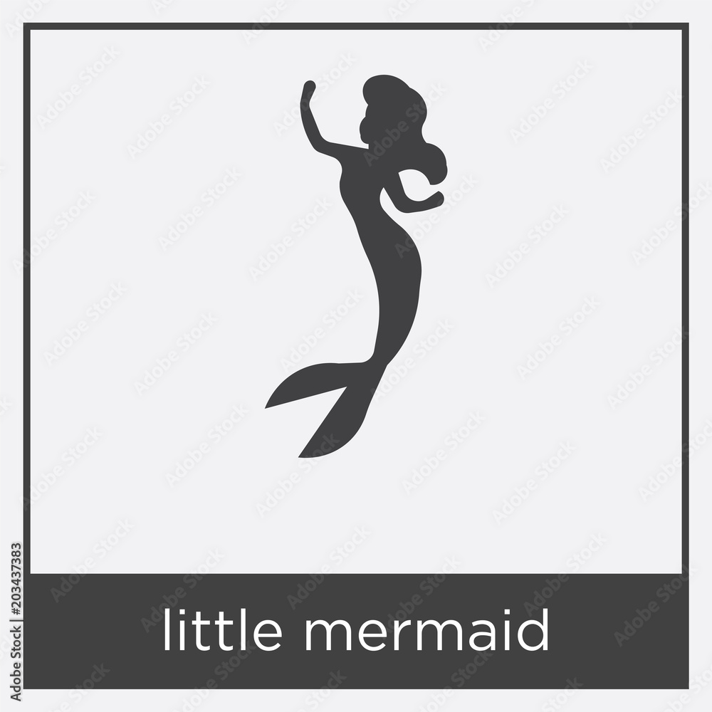 little mermaid icon isolated on white background little mermaid icon isolated on white background