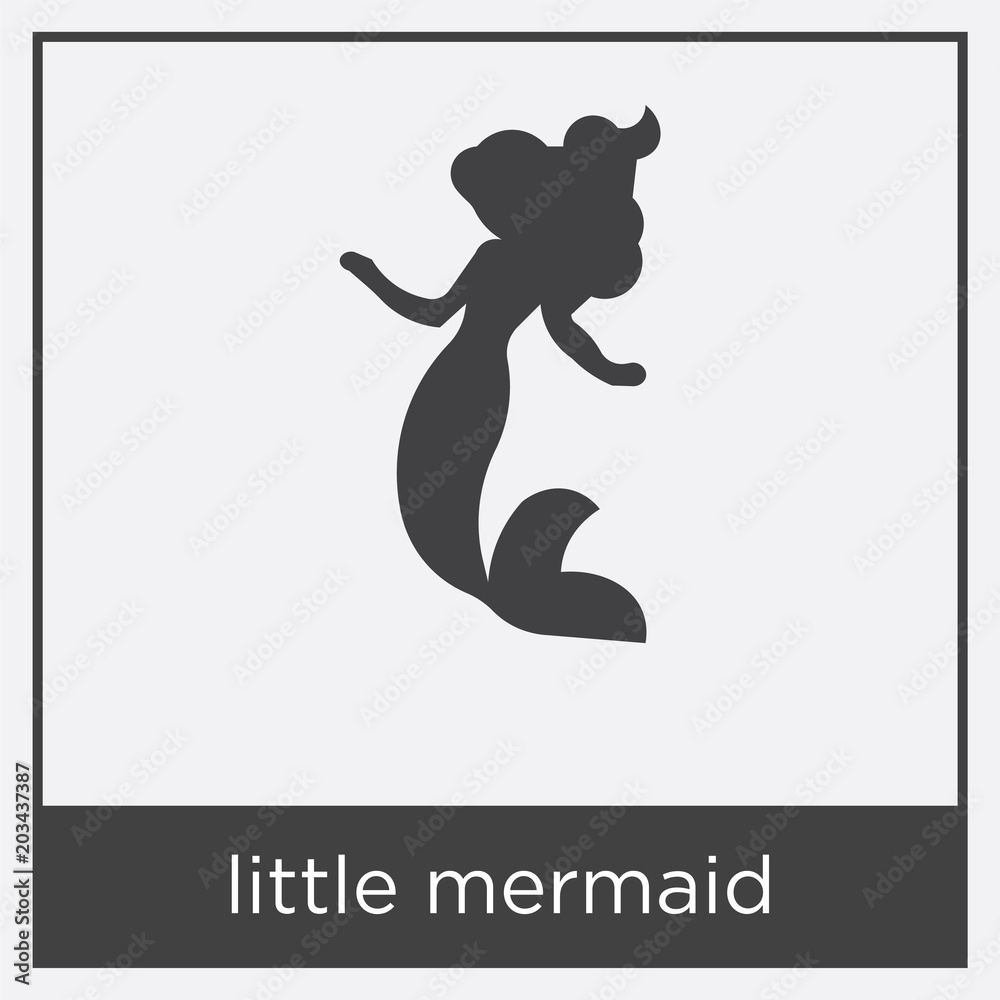 little mermaid icon isolated on white background