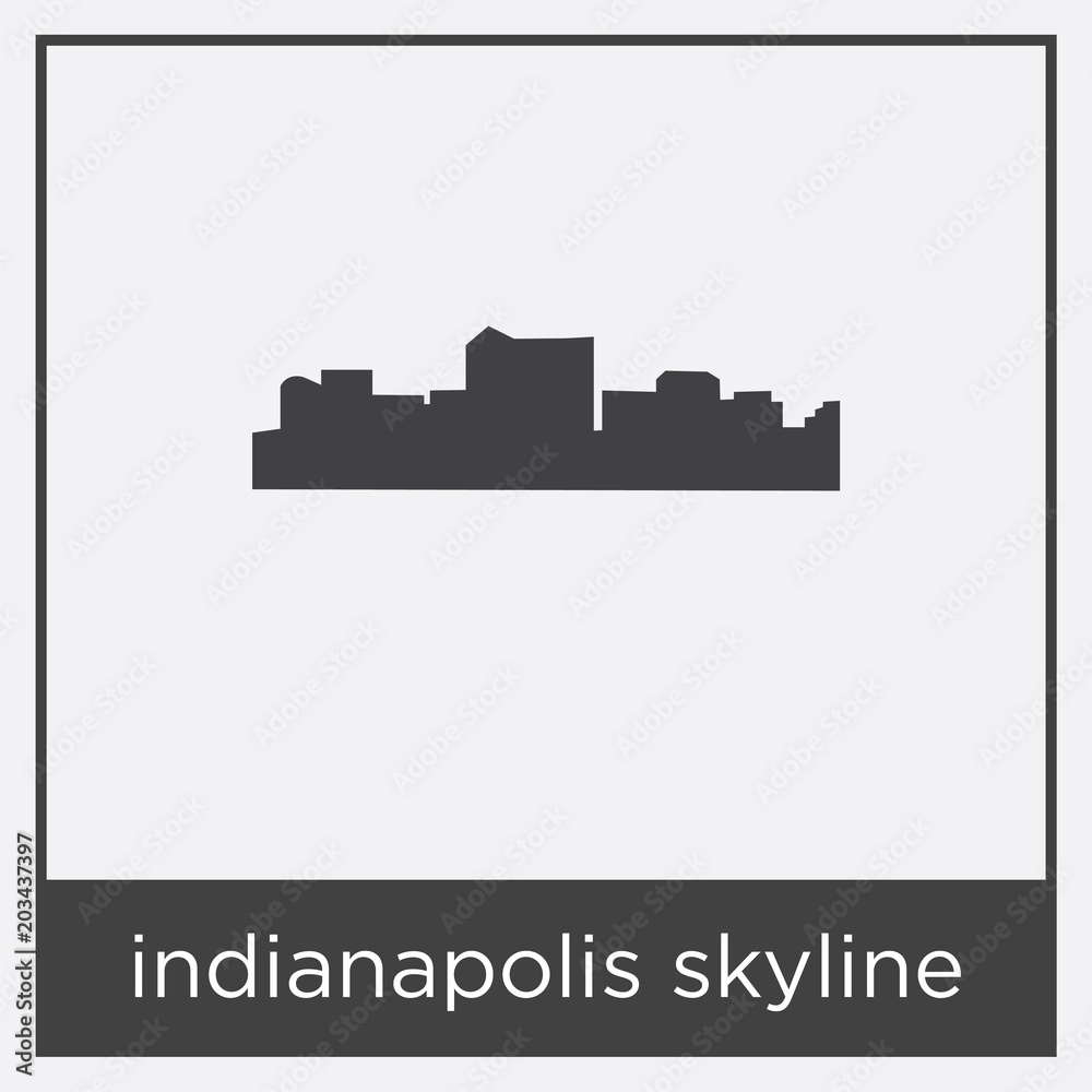 indianapolis skyline icon isolated on white background