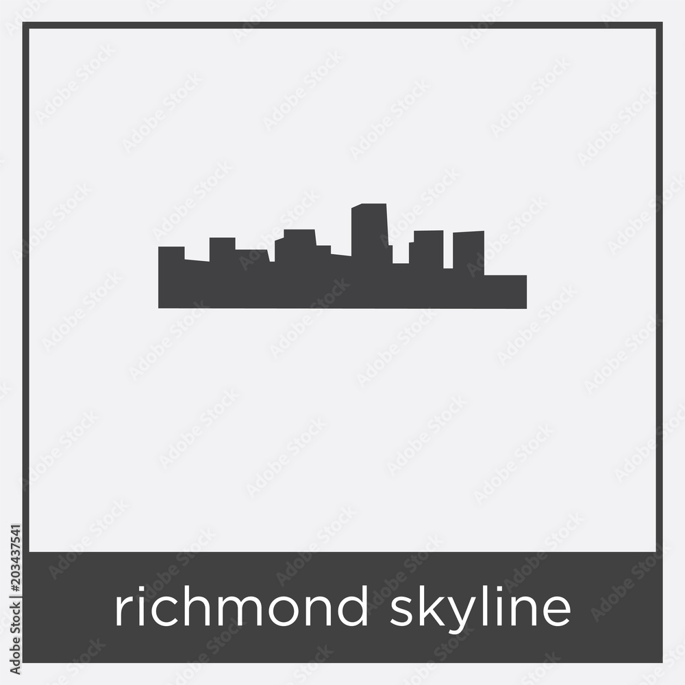 richmond skyline icon isolated on white background