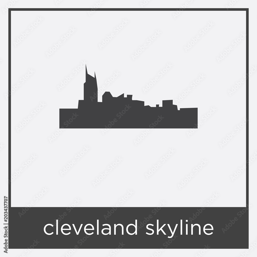 cleveland skyline icon isolated on white background