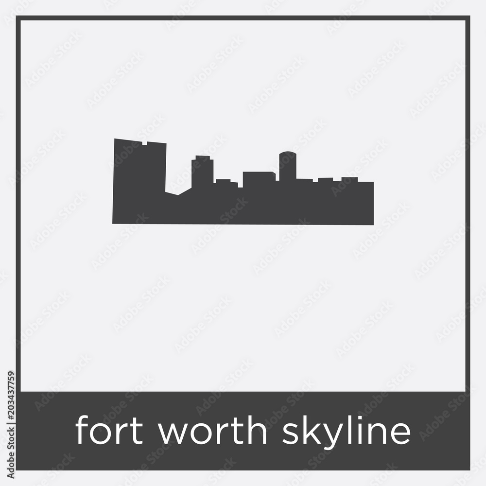 fort worth skyline icon isolated on white background