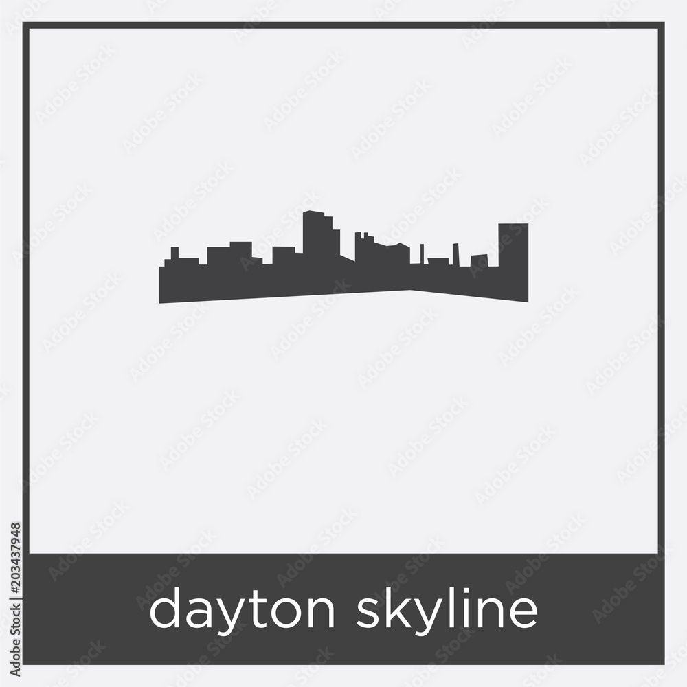 dayton skyline icon isolated on white background