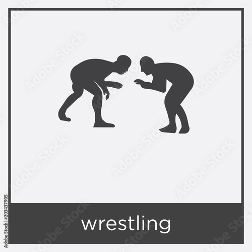 wrestling icon isolated on white background