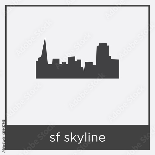 sf skyline icon isolated on white background