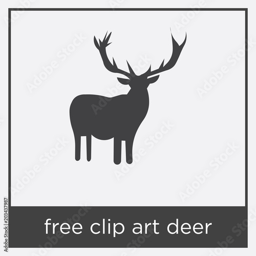 free clip art deer icon isolated on white background