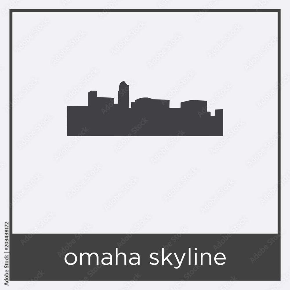 omaha skyline icon isolated on white background