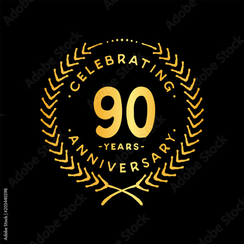 90 years design template. 90th vector and illustration.
