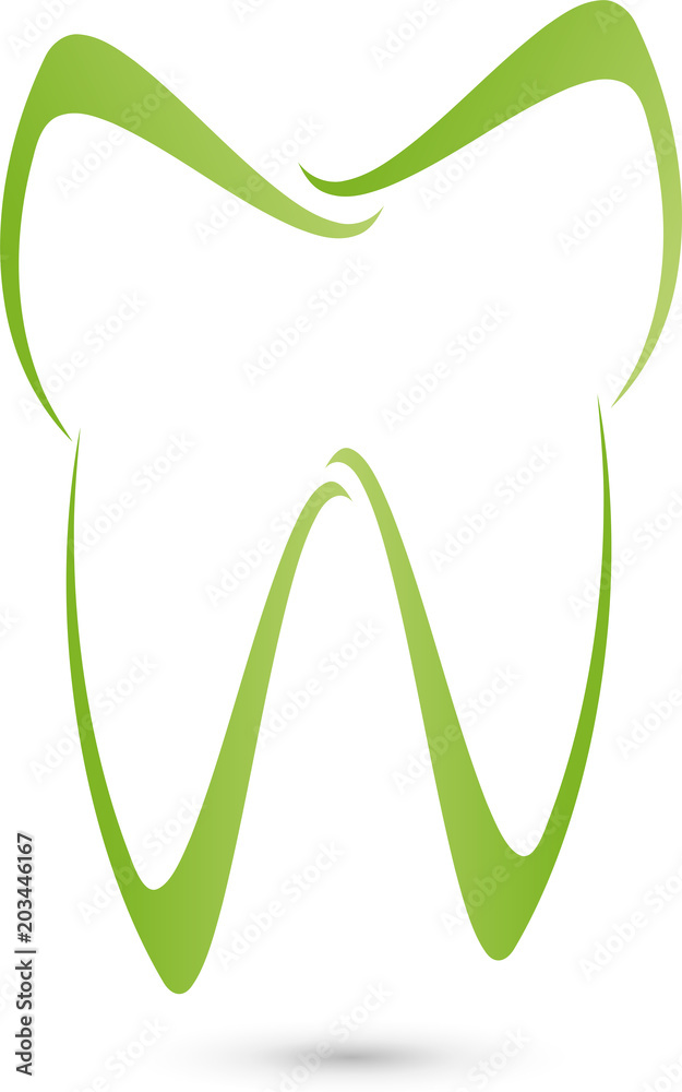 Zahn in grün, Zahnpflege, Zeichen, Zahnmedizin, Logo Stock Vector | Adobe  Stock