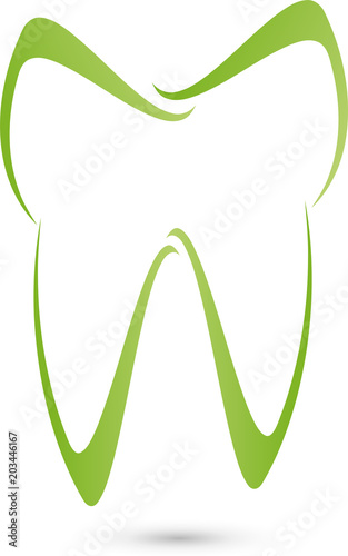 Zahn in grün, Zahnpflege, Zeichen, Zahnmedizin, Logo