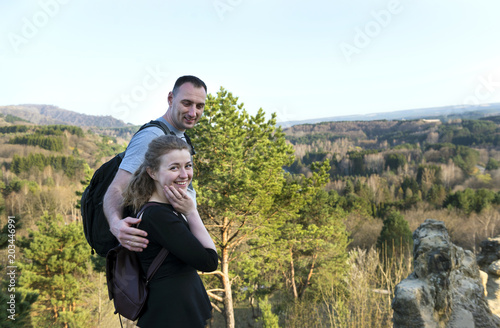 man and woman in nature