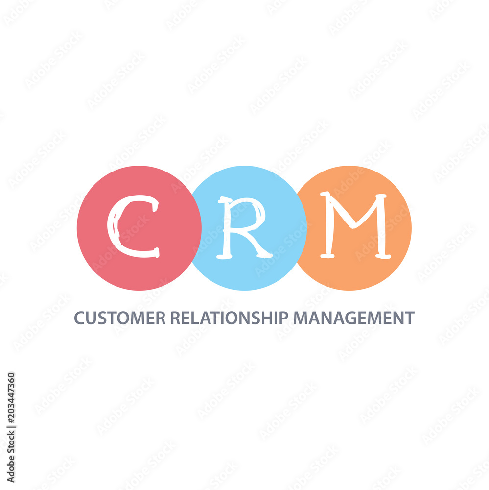 CRM concept. Customer Relationship Management vector business acronym. CRM concept. Customer Relationship Management vector business acronym.