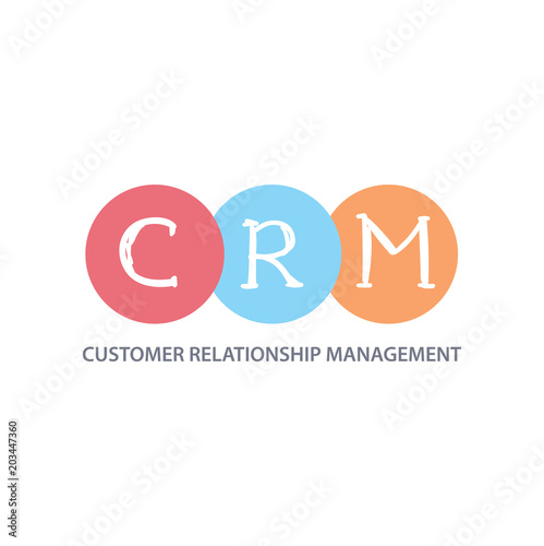 CRM concept. Customer Relationship Management vector business acronym.