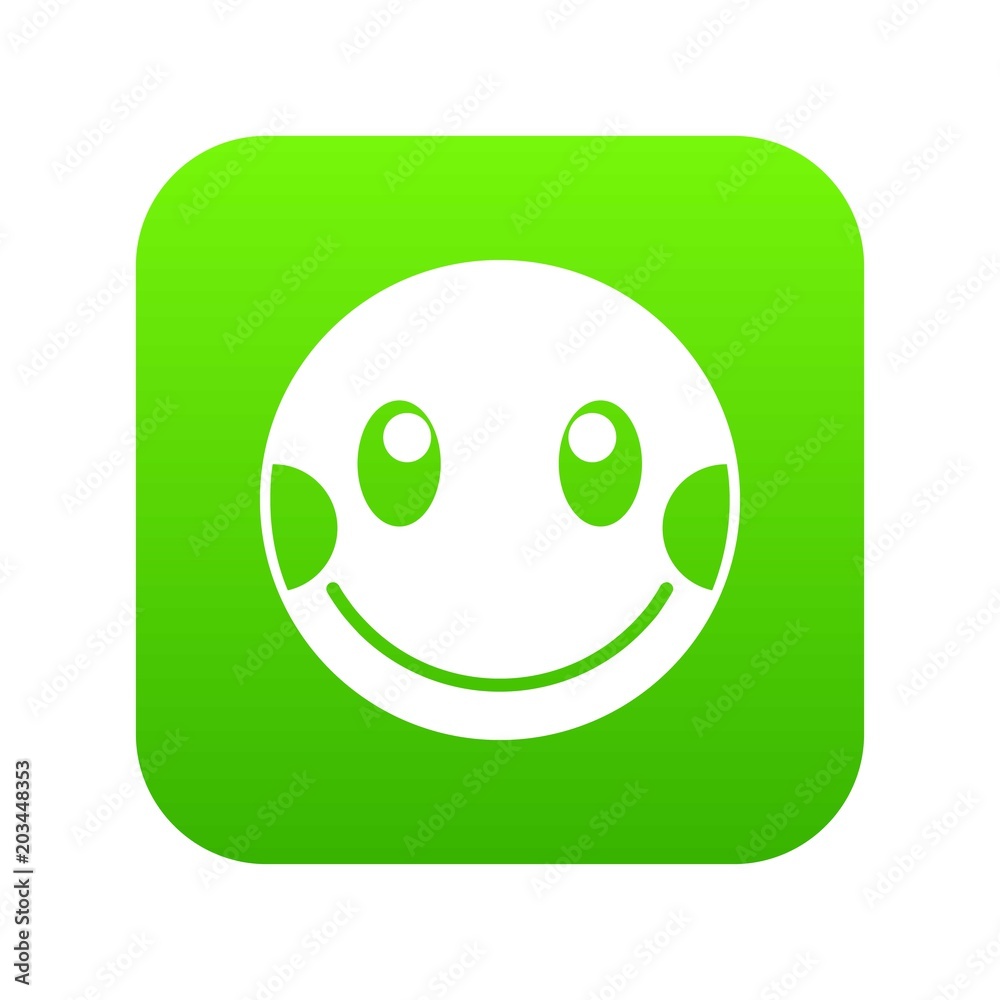 Fototapeta premium Embarrassed emoticon digital green for any design isolated on white vector illustration