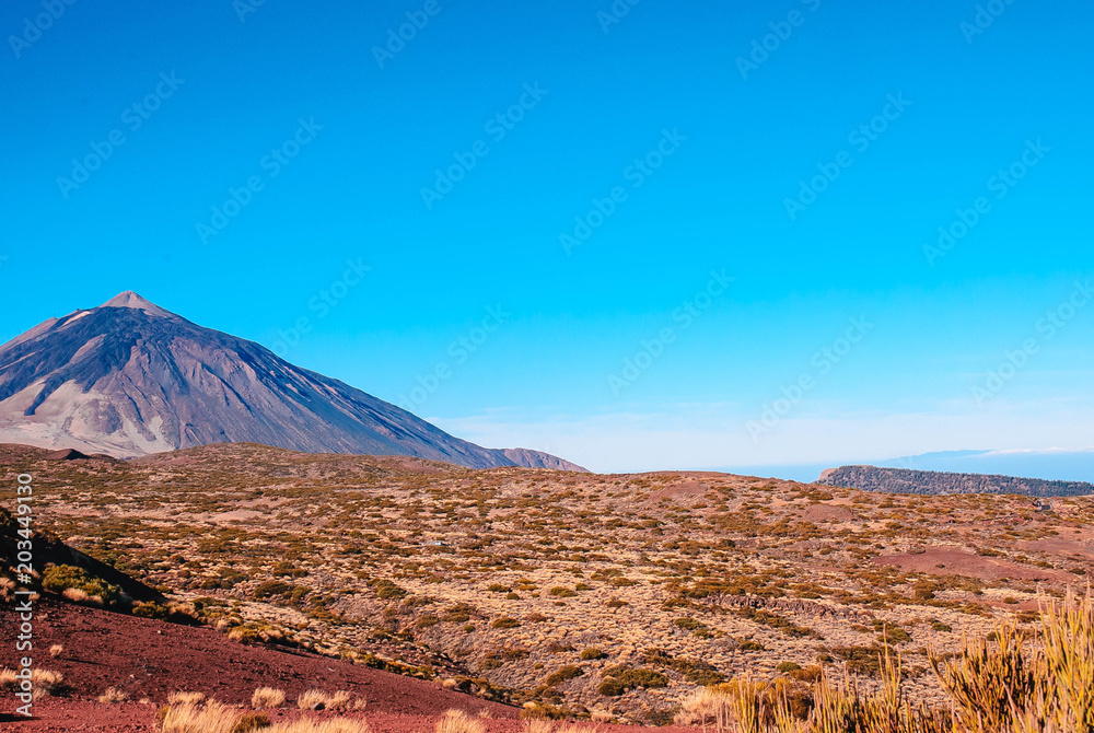 Mount Teide in Tenerife on a clear day. Canary Islands. 